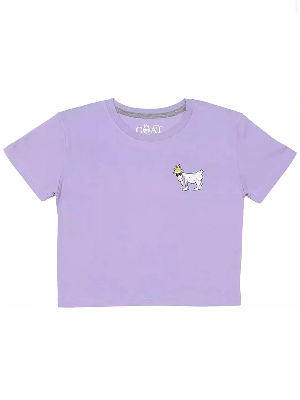 GOAT USA OG Women's Crop Top Lilac Short-Sleeve Graphic Tee size medium